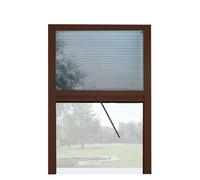 Zanzariera a Plisse per Finestra 160x160 cm Riducibile Marrone
