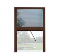Zanzariera a Plisse per Finestra 160x160 cm Riducibile Marrone