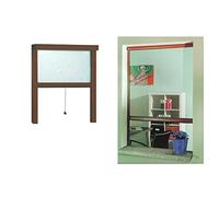 Zanzariera a rullo in alluminio per finestre con profilo riducibile/regolabile avvolgimento verticale con frizione 80x170cm Marrone