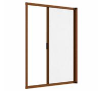 Zanzariera a Rullo Laterale 150x250 Bianca/Marrone Montaggio Rapido, Riducibile