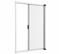 Zanzariera a Rullo Laterale 150x250 Bianca/Marrone Montaggio Rapido, Riducibile