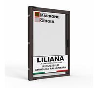 Zanzariera a Rullo "LILIANA" L 150 x H 250cm Laterale Riducibile per Porta Finestre Con Chiusura Rallentata e Magnetica - Marrone RAL8017 con Rete in Fibra di Vetro Grigia - Made in italy