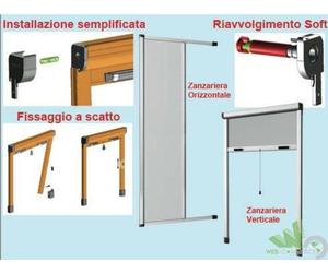 ZANZARIERA A RULLO MOSCHIERA FINESTRA CON TELAIO BRONZO VERTICALE 140X170 CM
