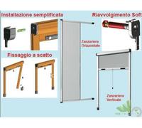 ZANZARIERA A RULLO MOSCHIERA FINESTRA CON TELAIO MARRONE VERTICALE 80X170 CM