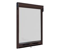Zanzariera a rullo per finestra con cassonetto da 32mm 80x160cm marrone