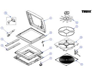 Zanzariera a rullo thule mosquito v04 assy per oblò tetto