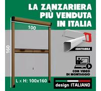 Zanzariera a Rullo Verticale 100 x 160 BRONZO Fai da Te Kit Riducibile su Misura, per Finestra