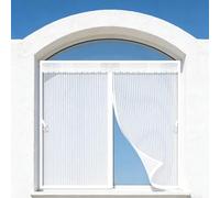 Zanzariera a Strisce 154 x 129 cm Tenda Zanzariera con Magneti Adsorbimento Magnetico Antistrappo Porta Magnetica Facile da Installare Senza Fori, per Finestre, Bianco