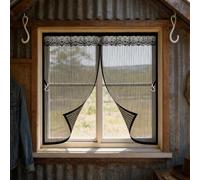 Zanzariera a Strisce 70 x 145 cm Tenda Magnetica Zanzariera Adsorbimento Magnetico Antistrappo Porta Magnetica Facile da Installare Senza Fori, per Finestre, Nero