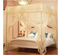 Zanzariera a Tre Porte con Telaio per Tende da Letto Baldacchino per Letto di Varie Dimensioni Installazione Semplice di colonne a capannone a Quattro Angoli (Colore : E, Dimension