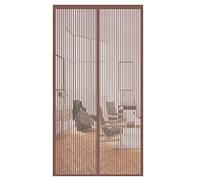 Zanzariera ad alta densità per porta, 170 x 210 cm, resistente, per cucina, camera da letto e ambienti condizionati, tiene lontani gli insetti e permette all'aria fresca di colore marrone