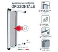 Zanzariera ad un rullo - Finitura Marrone/orizzontale - 1 rullo - 160x250 cm.