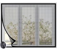 Zanzariera adesiva,95x150cm,nero Zanzariera per finestre, zanzariera regolabile fai-da-te per finestre, per tenere fuori insetti, mosche e zanzare