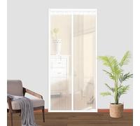 Zanzariera autosigillante, resistente, chiusura magnetica per tenere lontani gli insetti, rete per porta retrattile, adatta per animali domestici e bambini, bianco, 95 x 215 cm (larghezza x altezza)