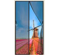 Zanzariera bella per l'estate, 115x205cm tenda per porta, rete di protezione dalle mosche per porta, zanzariera con portacalamita con calamite robuste, Nero, 663 Taglie