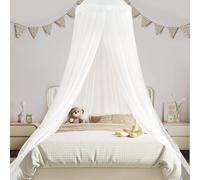 Zanzariera bianca per letto dei bambini, matrimoniale, da viaggio, sospesa per lettino, per amaca a casa, viaggi, campeggio (60 x 250 x 1050 cm)