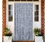 Zanzariera Blu Bianco e Argento 100x220 cm Ciniglia