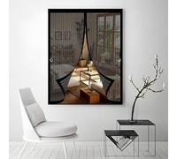 Zanzariera Calamita 67 x 160 cm, Magnetica, Chiusura Automatica, Senza Foratura, Rete Fine, Zanzariera per Finestre Magnetica per Porta Finestra Balcone, Nero