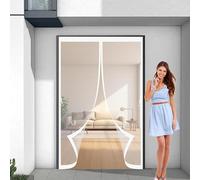 Zanzariera con Calamita 100 x 190 cm, Anti-Zanzare, Anti-Insetti, Rete Ultra-Fine, Installazione Facile, Zanzariera per Porta Tetto per Porta Finestra Balcone, Bianco