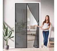 Zanzariera con Calamita 125 x 180 cm, Magnetica, Chiusura Automatica, Senza Foratura, Rete Fine, Zanzariera Magnetica per Porte Finestre per Porta Finestra Balcone, Nero
