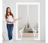 Zanzariera con Calamita 70 x 130 cm, Magnetica, Chiusura Automatica, Senza Foratura, Rete Fine, Zanzariera con Magneti per Porte, Varie Taglie, Bianco