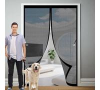 Zanzariera con Calamita 80 x 170 cm, Anti-Zanzare, Anti-Insetti, Rete Ultra-Fine, Installazione Facile, Zanzariera per Finestre Scorrevoli per Porta Finestra Balcone, Nero