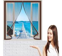 Zanzariera con Magneti 130 x 83 cm Nessun Attrezzo Richiesto Zanzariera per Finestra Adesiva con Nastro Autoadesivo Mantenere La Circolazione Dell'Aria Fresca, Marrone