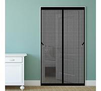 Zanzariera con Magneti 220 x 220 cm Zanzariera con Calamita Adatto a Bambini e Animali Domestici Porte Zanzariera per porte balcone corridoi cantine Garage, Nero