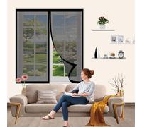 Zanzariera con Magneti in Vetroresina 76 x 134 cm con Magneti Anti Zanzare, Mosche Insetti Zanzariera Magnetica Finestra per Balcone Soggiorno Cantine, Nero