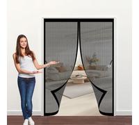 Zanzariera con Magneti per Porte 110 x 170 cm, Magnetica, Chiusura Automatica, Senza Foratura, Rete Fine, Zanzariera per Porta Scorrevole per Porte, Varie Taglie, Nero