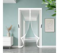 Zanzariera con Magneti per Porte 132 x 100 cm Facile da Installare Chiusura Automatica Anti Zanzare con Calamita Tenda Anti-Zanzare per Balcone Cantine Terrazze, Bianco