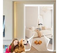 Zanzariera con Magneti per Porte 80 x 170 cm, Anti-Zanzare, Anti-Insetti, Rete Ultra-Fine, Installazione Facile, Zanzariera Porta a Calamita per Porte, Varie Taglie, Bianco