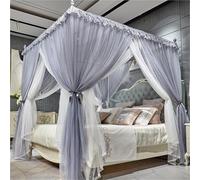 Zanzariera da Pavimento a Rete a Doppio Strato con Parte Superiore Quadrata, Baldacchino da Letto Antizanzare Crittografato, Rete Elegante in Stile Palazzo for la Camera da Letto(200*220cm)