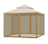 Zanzariera di ricambio per gazebo con cerniera, rete osquito per ombrelli, 4 pannelli per pareti, tenda per la privacy per patio, giardino e cortile (300 x 300 x 220 cm)