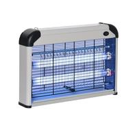 Zanzariera Elettrica 2 Lampade LED 20W Argento e Nero