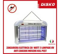 ZANZARIERA ELETTRICA 30 WATT 2 LAMPADE UV ANTI ZANZARE MOSCHE KILL PEST