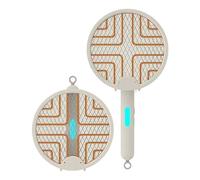 Zanzariera elettrica ricaricabile tramite USB - Trappola e scaccia-mosche elettrica pieghevole 2 in 1(Khaki)