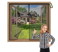 Zanzariera Estensibile 130x140cm Nero Tende per Porte Francesi di Maglia Chiuso automaticamente Pieghevole,Facile da installare for Corridoi/Porte/Patio