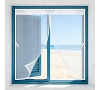 Zanzariera Finestra 116 x 115 cm Autoadesiva Traspirante Maglia Adsorbimento Magnetico Antistrappo Zanzariera Porta Magnetica Facile da Installare Senza Fori, per Finestre, Bianco