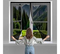 Zanzariera Finestra 118 x 86 cm Zanzariera Magnetica Rete Anti Zanzare Insetti per Finestre di Diverse Dimensioni, Nero