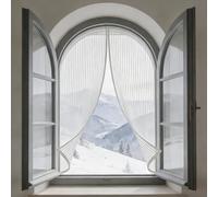 Zanzariera Finestra 154 x 129 cm Autoadesivo Rete Anti Zanzare Adsorbimento Magnetico Antistrappo Zanzariera Porta Magnetica Facile da Installare Senza Fori, per Finestre, Bianco