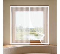 Zanzariera Finestra 50 x 65 cm Chiusura Automatica Zanzariera Finestra Adesiva Chiuso Automaticamente Pieghevole per Corridoi Finestre Patio, Bianco