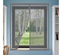 Zanzariera Finestra 60 x 140 cm Chiusura Automatica Tende per Porte Francesi di Maglia Installazione Rapida Senza Attrezzi per Finestra Esterne Del Balcone, Grigio