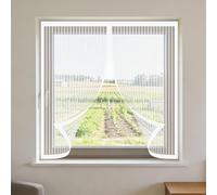Zanzariera Finestra 65 x 140 cm Chiusura Automatica Zanzariera Magnetica Finestra Maglia Fine, Facile da Installare per Tutti Terrazza Porte e Finestre, Bianco