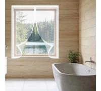 Zanzariera Finestra 75 x 125 cm Autoadesiva Tenda Magnetica Zanzariera Dimensione Fissa, Non Può Essere Tagliato per Tutti Terrazza Porte e Finestre, Bianco