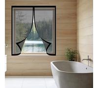 Zanzariera Finestra 75 x 125 cm Autoadesiva Tenda Magnetica Zanzariera Dimensione Fissa, Non Può Essere Tagliato per Tutti Terrazza Porte e Finestre, Nero