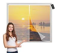 Zanzariera Finestra A Rullo 70x130cm Bianco Crittografia Tenda Anti Zanzare, Autoadesiva Traspirante Facile Da Installare per Porta Soggiorno Balcone Patio