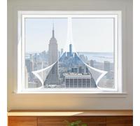 Zanzariera Finestra Magnetica 100 x 110 cm Autoadesiva Zanzariera Magnetica per Finestra Chiuso Automaticamente Pieghevole per Finestre Qualunque Piccole Grandi, Bianco