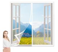 Zanzariera Finestra Magnetica 103 x 190 cm Anti Insetti Traspirante Efficace Contro Zanzare, Mosche e Insetti per Tutti Terrazza Porte e Finestre, Bianco