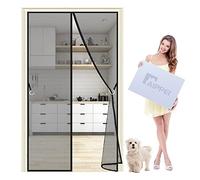Zanzariera Finestra Magnetica, 105x265 cm Zanzariere su Misura Si Chiude da Sola Totalmente Magnetica per Porte d'Ingresso,Porte, Nero P